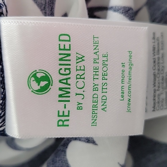 NWT J Crew Navy White Sleeveless Floral Print Cotton Poplin Shirt Size Medium - Picture 5 of 6